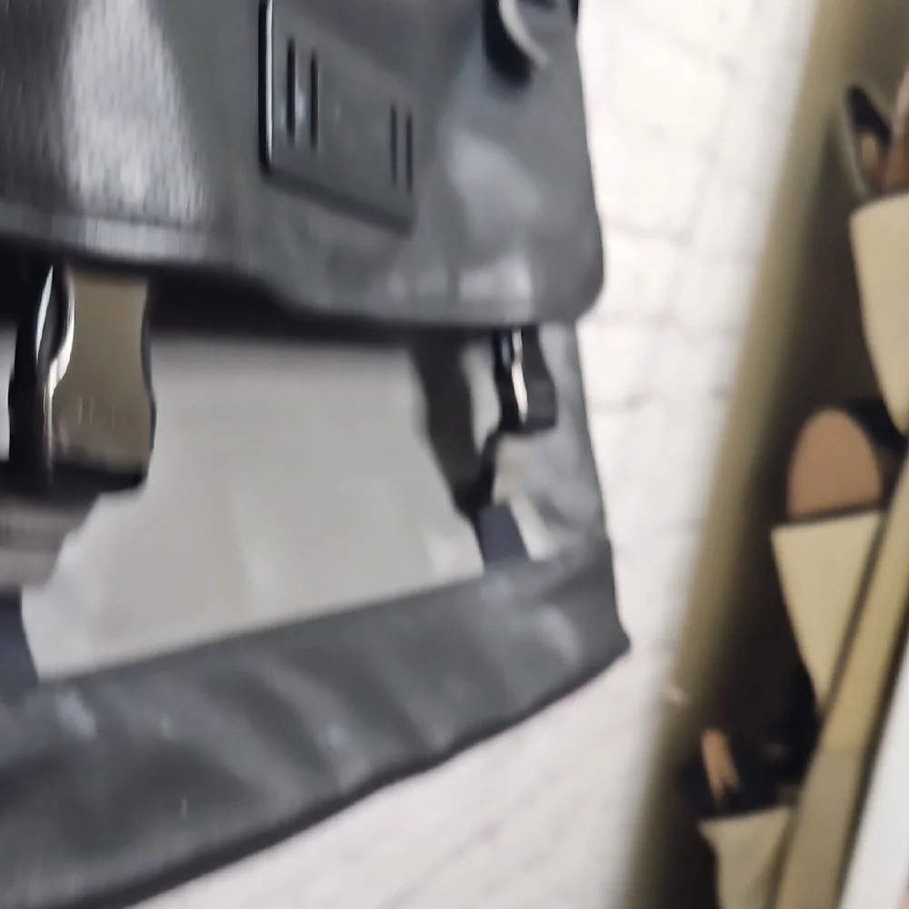 Coach Black/Gray Leather Messenger/sachel Bag